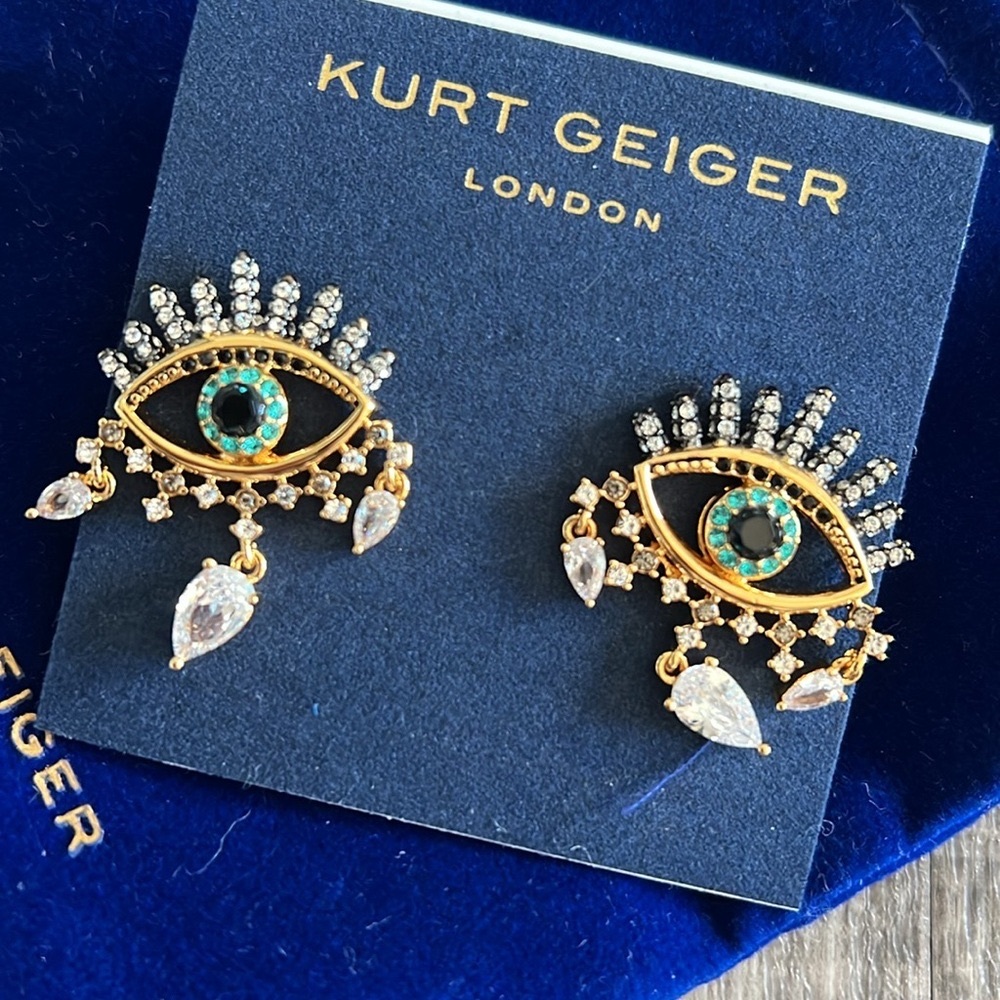 Kurt Geiger evil eye crystal earrings